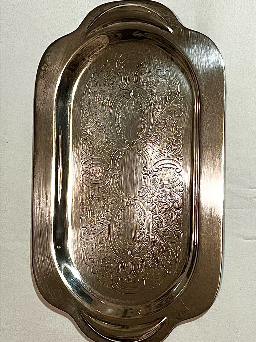 Decorative Vintage Silver plated small rectangle tray